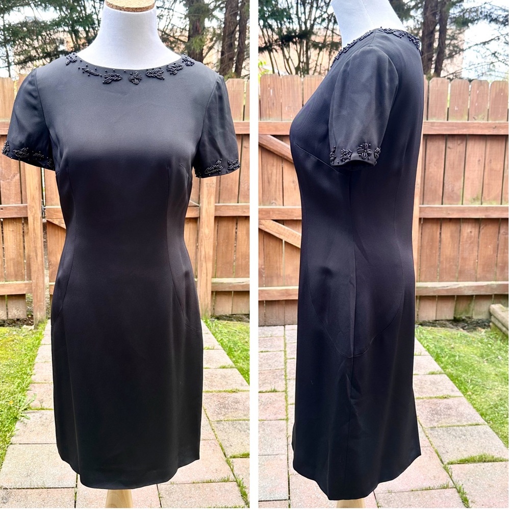 Dolce & Gabbana Beaded Cocktail Dress Black SZ 40 Small - Picture 14 of 16